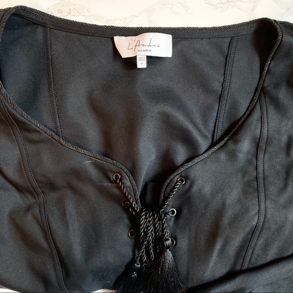 L'Academie The Lauren Blouse Black Size Medium - Picture 4 of 8
